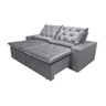 Sofá Retrátil Premium 150m Reclinável e Suede Soft Touch 2 Módulos Milão Cinza Claro - 3