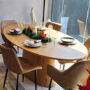 Ver imagem 4 de Mesa de Jantar Cone Oval 137x90 Cm Base Madeira Freijó Tampo Freijó Linn Design Decor