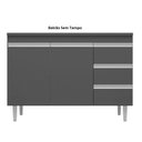 Ver imagem 2 de Balcão Gabinete de Pia Andréia 120cm Cinza S/ Tampo - AJL Móveis