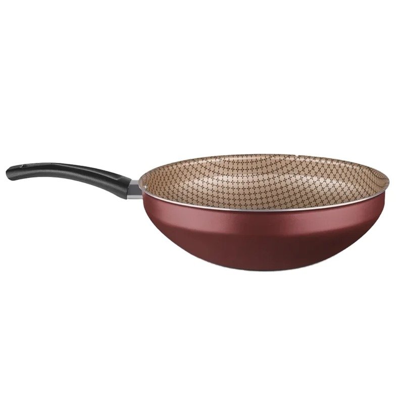 Planela Wok Flora Alumínio Cereja Superflon 24 Cm 2,8 Litros Mta