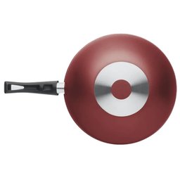 Planela Wok Flora Alumínio Cereja Superflon 24 Cm 2,8 Litros Mta - 3
