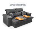 Ver imagem 4 de Sofá Retrátil Reclinável Trento 1,80m Suede Velut Cinza Molas no Assento - King House