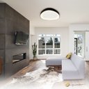 Ver imagem 4 de Lustre Plafon Sobrepor Seixos Led Moderno 3000k 28w Preto