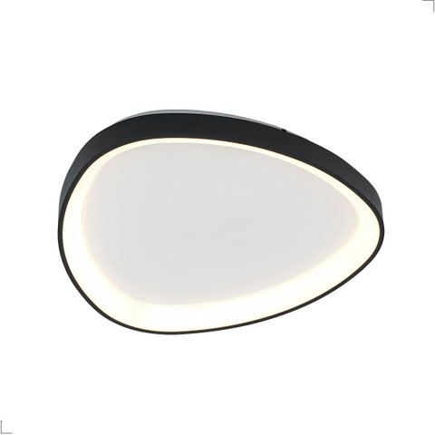 Lustre Plafon Sobrepor Seixos Led Moderno 3000k 28w Preto