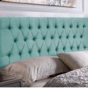 Ver imagem 3 de Kit Painel Cabeceira com Bau Calçadeira Dubai 1,58m para Cama Queen Size Suede Azul Tifany - Aurora
