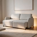 Ver imagem 5 de Sofá 2 Lugares Retrátil Reclinável para Sala de Estar 176cm Luzon K01 Linho Soft Creme - Lyam Decor