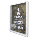 Ver imagem 1 de Quadro Cofre Porta Objetos Moedas Faça seu Pedido TaColado Moldura Branca