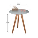 Ver imagem 2 de Mesa de Canto Pés Palito Amadeirado com Tampo Vidro 60cm Off White 50cm