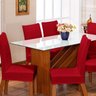 Kit 8 Capas Cadeira de Jantar Elástica Malha Gel - Vermelho - 1