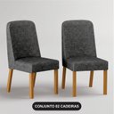 Ver imagem 4 de Kit 2 Cadeiras para Sala de Jantar Isis Cinza/Cinamomo/Chumbo