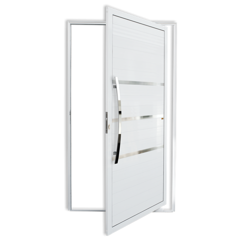 Porta Pivotante Alumínio Lambril Evolution c/Puxador e.Branco 100 Brimak