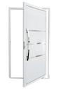 Ver imagem 1 de Porta Pivotante Alumínio Lambril Evolution c/Puxador e.Branco 100 Brimak