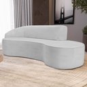 Ver imagem 2 de Sofá Living 4 Lugares 300cm Braço Esquerdo Mozart D06 Linho Cinza - Mpozenato