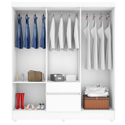 Guarda Roupa Casal 6 Portas Flash Branco/rosa - Demóbile - 3