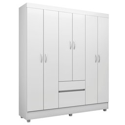 Guarda Roupa Casal 6 Portas Flash Branco/rosa - Demóbile - 1