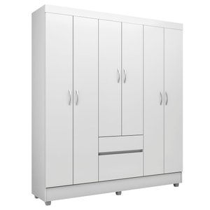 Guarda Roupa Casal 6 Portas Flash Branco/rosa - Demóbile