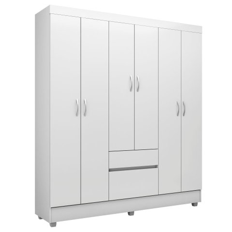 Guarda Roupa Casal 6 Portas Flash Branco/rosa - Demóbile