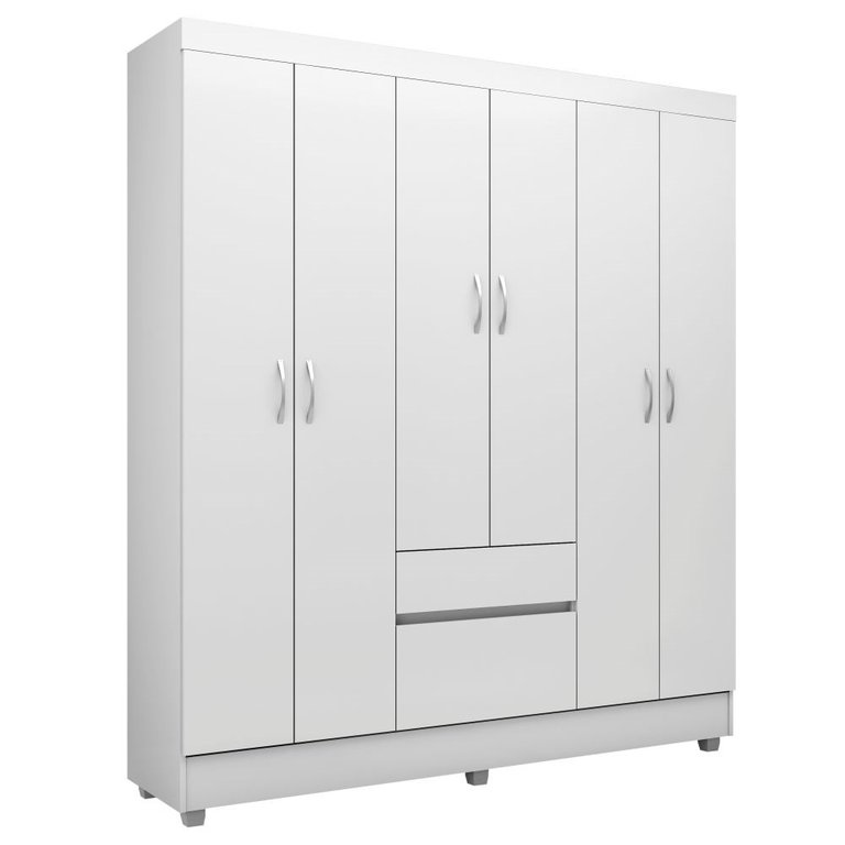 Guarda Roupa Casal 6 Portas Flash Branco/rosa - Demóbile Guarda Roupa Casal 6 Portas Flash Branco/rosa - Demóbile
