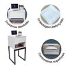Mesa de Cabeceira Eco Industrial 30cm Branco Gaveta Superior Pés Ferro Preto para Quarto Cama - 4