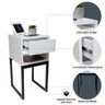 Mesa de Cabeceira Eco Industrial 30cm Branco Gaveta Superior Pés Ferro Preto para Quarto Cama - 3