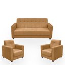 Ver imagem 1 de Sofá + 2 Poltrona para Sala de Estar Moderno Confortável Veneza Suede