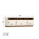 Ver imagem 4 de Rack para TV 180cm 3 Portas com Rodízio Off White/Cinamomo Orion