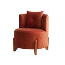 Ver imagem 6 de Conjunto 01 Poltrona + Sofá Curvo Orgânico Veludo Terracota - Montanaris Decor