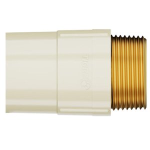 Conector Macho Aquatherm Soldável CPVC Bege Para Canos Tubo De Água Quente 15mmx1/2 Polegadas
