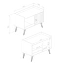 Ver imagem 3 de Aparador com 1 Porta Mel Off White Mdp 70x36x80cm Cantinho do Café Mb 1058 Movelbento