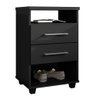 Mesa de Cabeceira para Quarto 2 Gavetas Valente Preto - Saga Decor - 1