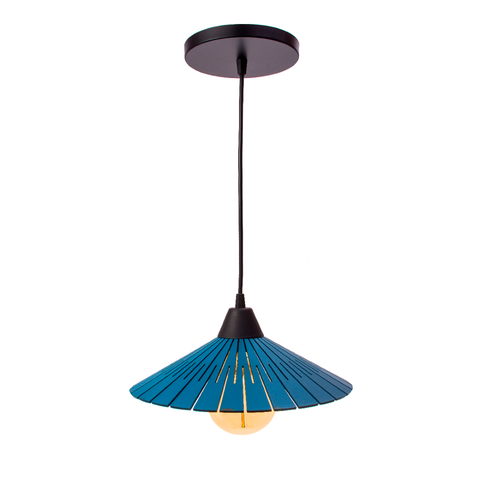 Pendente China, Luminária de Teto Cozinha e Sala, Lustre Gota Rústico em Madeira MDF (30x13cm) Vária