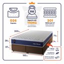 Ver imagem 3 de Conjunto Box Baú Super King Lagras Marrom 193x203x73 c/ Molas Ensacadas