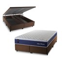 Ver imagem 1 de Conjunto Box Baú Super King Lagras Marrom 193x203x73 c/ Molas Ensacadas