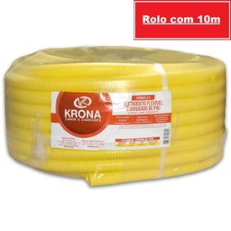Conduíte Corrugado 1/2 Polegada 20mm 10 Metros Amarelo Krona - 3