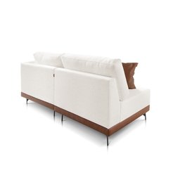 Sofá 2 e 3 Lugares Luxo Modulado Linho Off White 2,2m Chaise Ld - 3