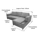 Ver imagem 2 de Sofá 3 Lugares Living Cinza Bouclé Aline Plus