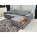 Ver imagem 1 de Sofá 3 Lugares Living Cinza Bouclé Aline Plus