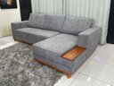 Ver imagem 1 de Sofá 3 Lugares Living Cinza Bouclé Aline Plus