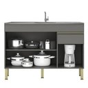Ver imagem 7 de Armário de Cozinha 4 Peças Balcão 120cm com Pia Lina09 K02 Gris/Freijó - Mpozenato