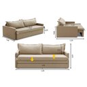 Ver imagem 3 de Sofá sem Caixa Retrátil e Reclinável 1,65m com Molas Karla Linho Bege Rover & Beato