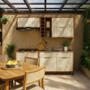 Ver imagem 3 de Armário de Cozinha Lumiar Modulado Área Gourmet em Mdf Alto Padrão Detalhes Ripado Pés Reguláveis:of
