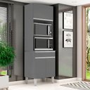 Ver imagem 1 de Armário Torre Quente para Cozinha 61 Cm 3 Pt 1 Gav - Andréia: Cinza Fosco