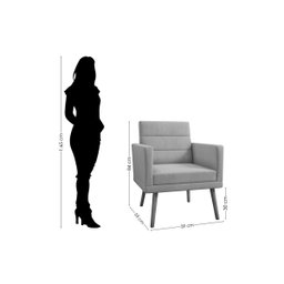 Poltrona Decorativa Escritório Lux Suede Preto - 4