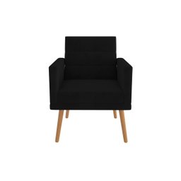 Poltrona Decorativa Escritório Lux Suede Preto - 2