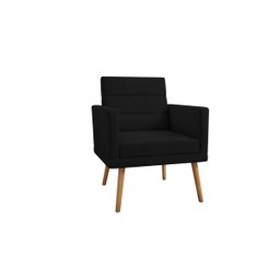 Poltrona Decorativa Escritório Lux Suede Preto - 3
