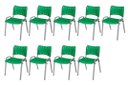 Ver imagem 2 de Cadeira Iso Base Cinza Escola, Escritório Verde Kit 9 Un