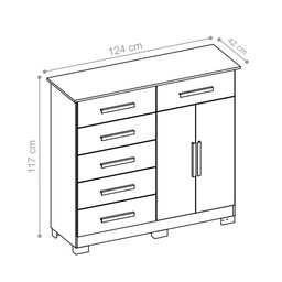 Gaveteiro Kiev Branco 6 Gavetas - 2