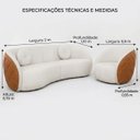 Ver imagem 2 de Conjunto Sofá Poltrona Curvo Euphoria Linho Courissimo Organico Off White Caramelo