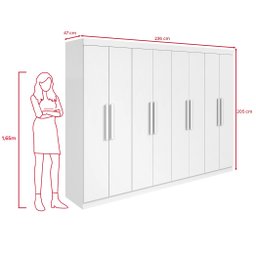 Guarda-roupa Casal Easy Slim 8 Portas Branco - 4