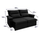 Ver imagem 3 de Sofá Retrátil Reclinável Paris 180cm Suede Velut com Molas Ensacadas - King House
